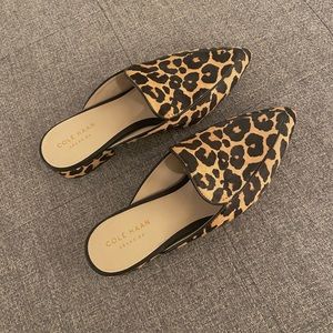 Cole Haan Calf Hair Mules in Leopard Print